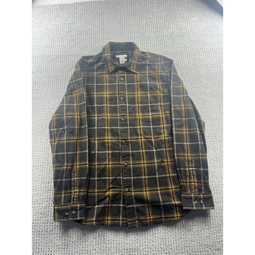 Carbon 2 Cobalt Timbers Plaid Flannel Button Up Shirt Gold Brown‎ Men's Medium - Picture 2 of 8